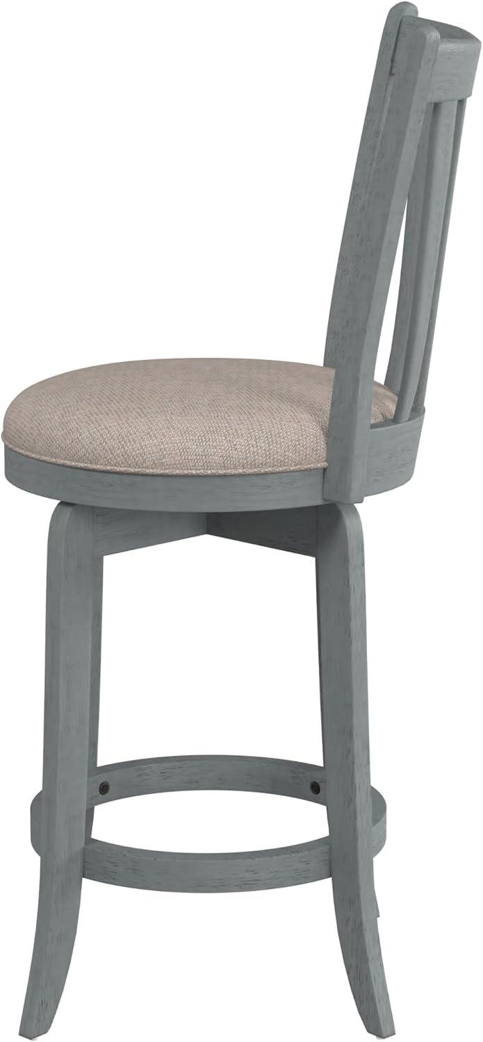 25.75" Savana Swivel Counter Height Barstool Blue (Wirebrush)/Cream - Hillsdale Furniture