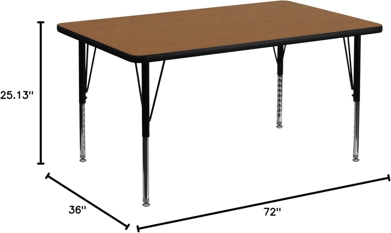 Goddard 24''W x 48''L Rectangular HP Laminate Activity Table - Adjustable Legs