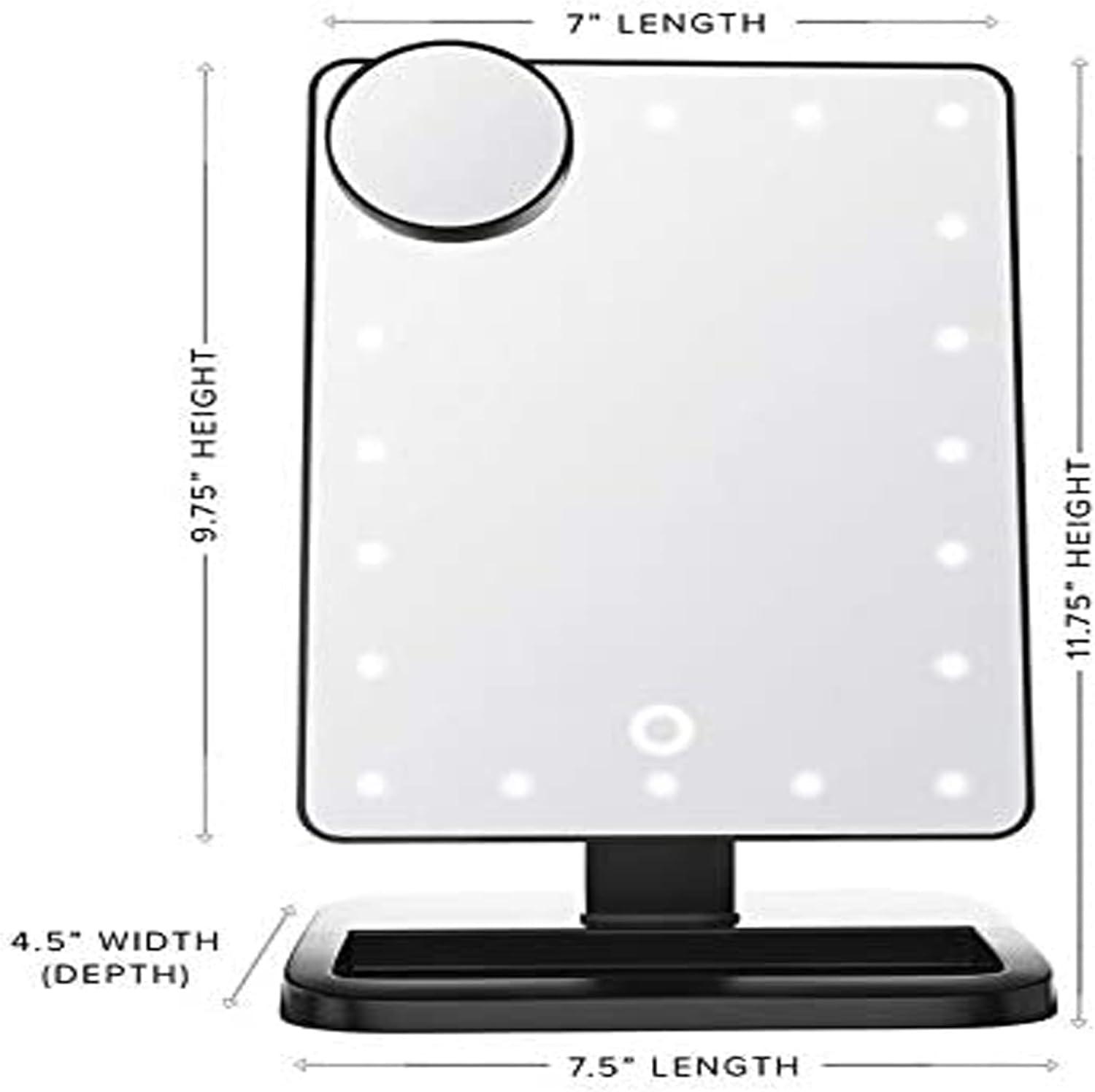 Impressions Vanity Touch XL Dimmable LED Makeup Mirror with Bluetooth Black