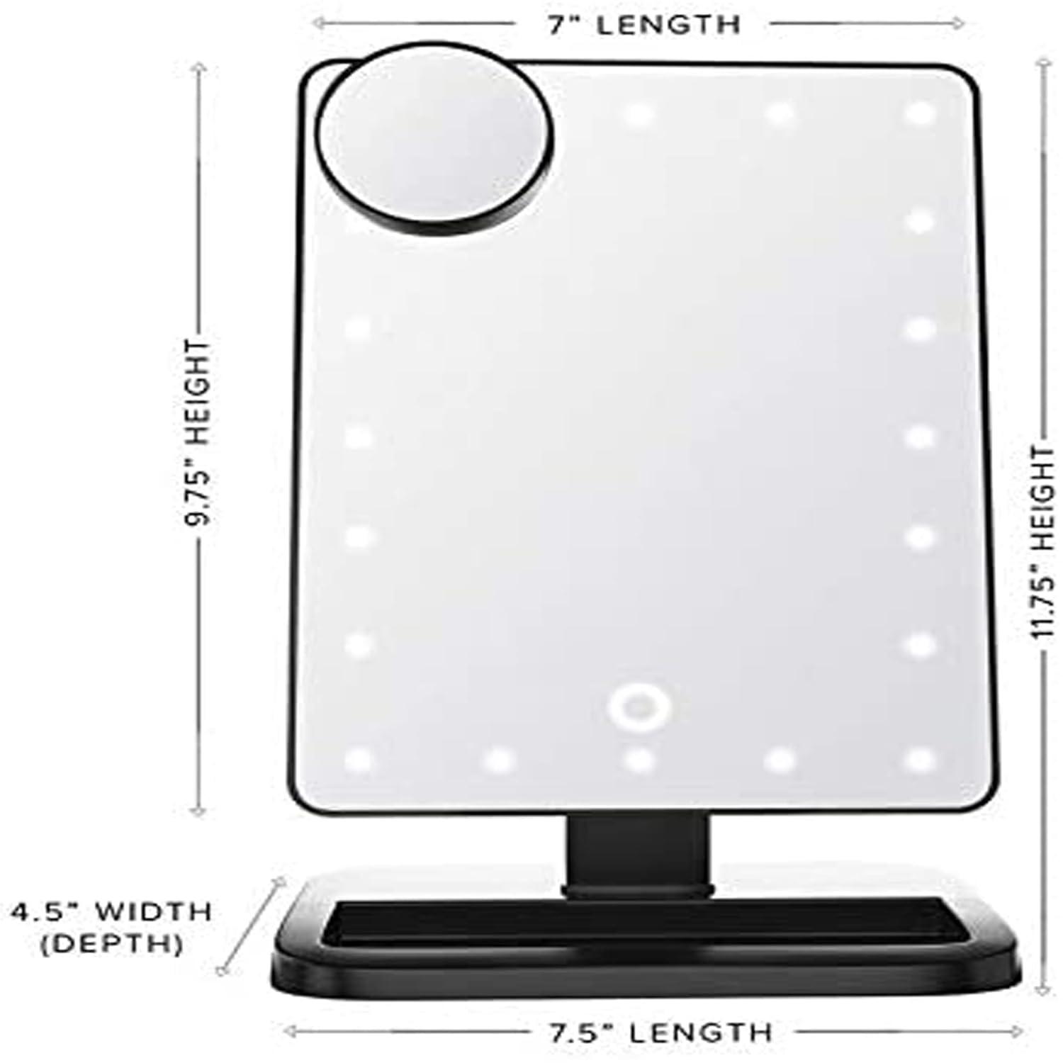 Impressions Vanity Touch XL Dimmable LED Makeup Mirror with Bluetooth Black
