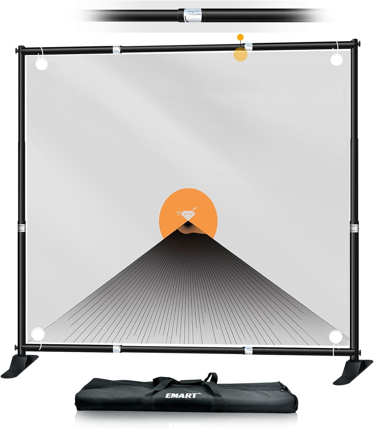 EMART 10x10 ft Heavy Duty Banner Backdrop Stand Kit, Adjustable Frame for Step and Repeat Backdrops, Ideal for Photography, Trade Shows, and Photo Booths
