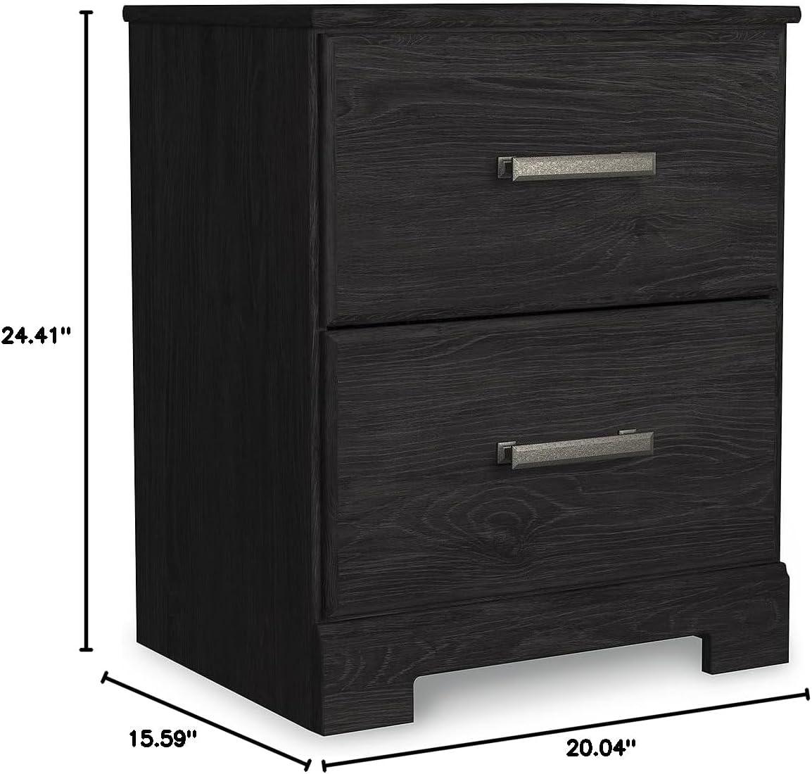 Signature Design by Ashley Casual Belachime 2 Drawer Nightstand, Black
