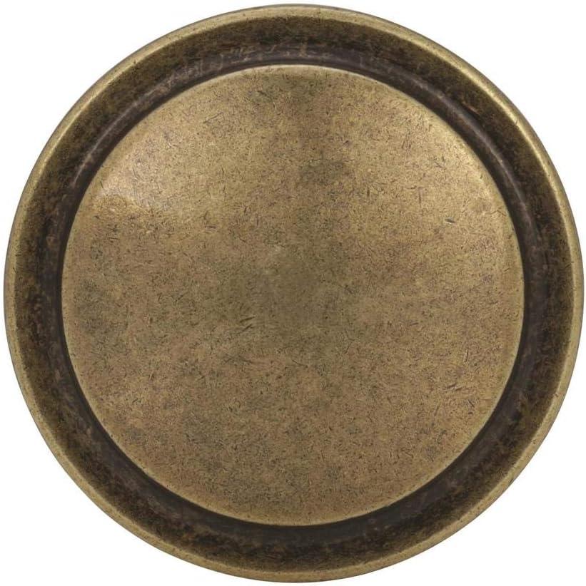 Burnished Brass Round Cabinet Knob with Mounting Hardware