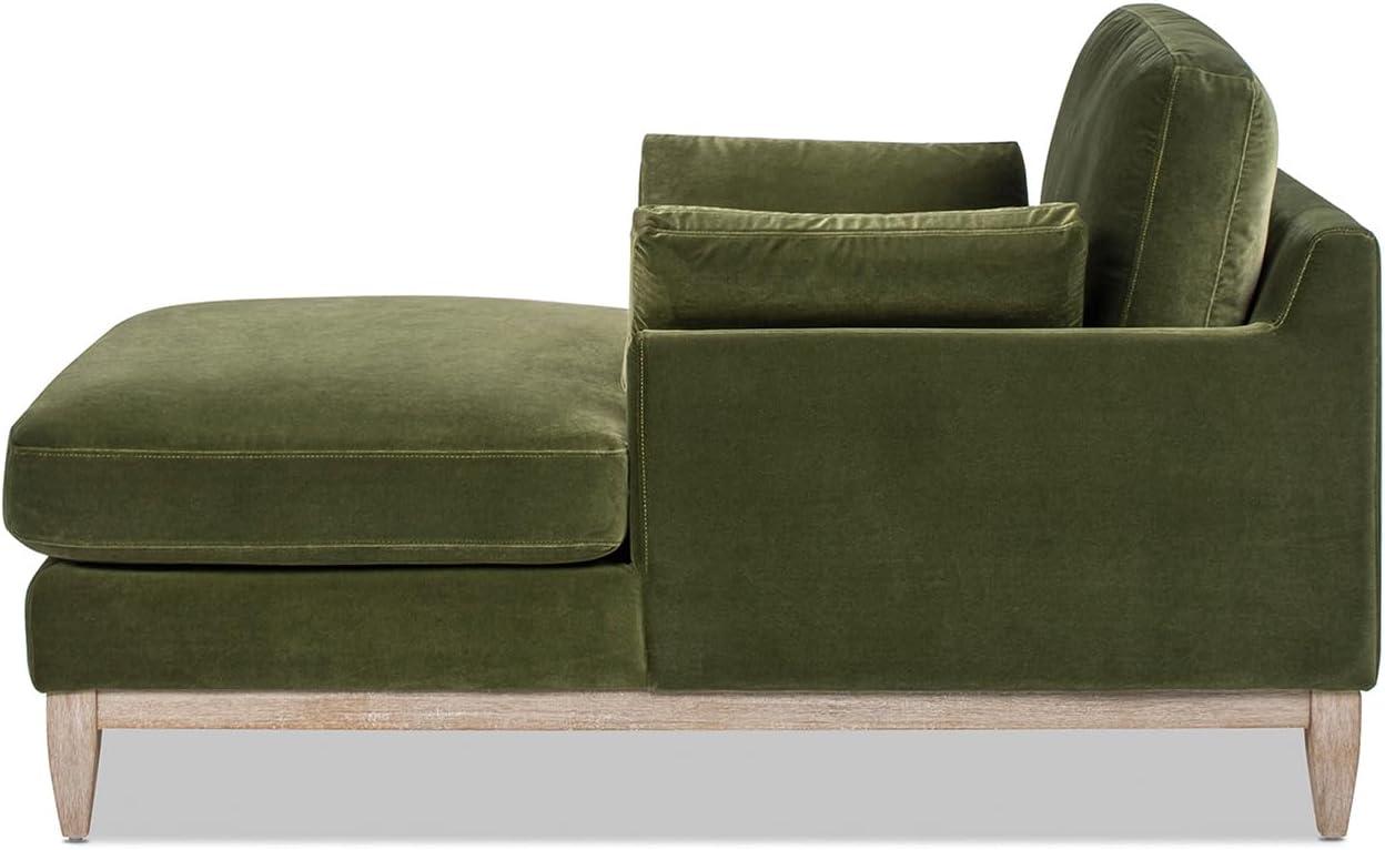 Jennifer Taylor Home Pasadena Modern Farmhouse Chaise Lounge Chair, Olive Green