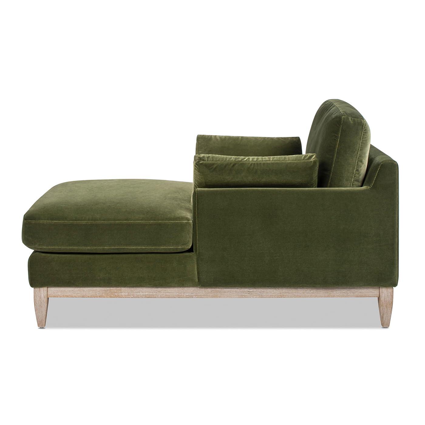 Jennifer Taylor Home Pasadena Modern Farmhouse Chaise Lounge Chair, Olive Green