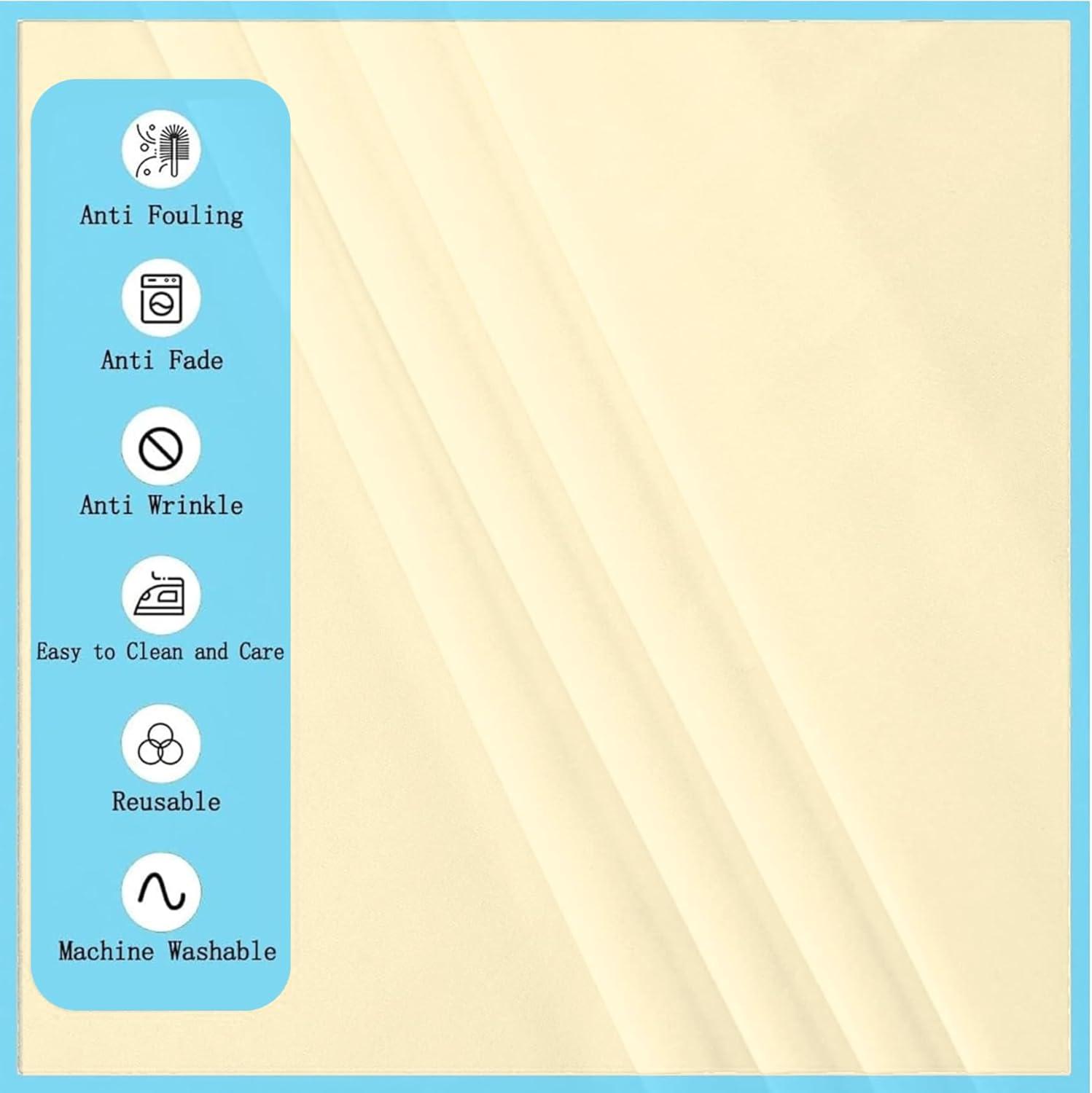 10 Pack Beige Tablecloth 60x102 inch Polyester Fabric Tablecloths for 6 Foot Rectangle Tables Wrinkle Resistant Linen Tablecloth Washable Table Covers for Party Wedding Events and Camping