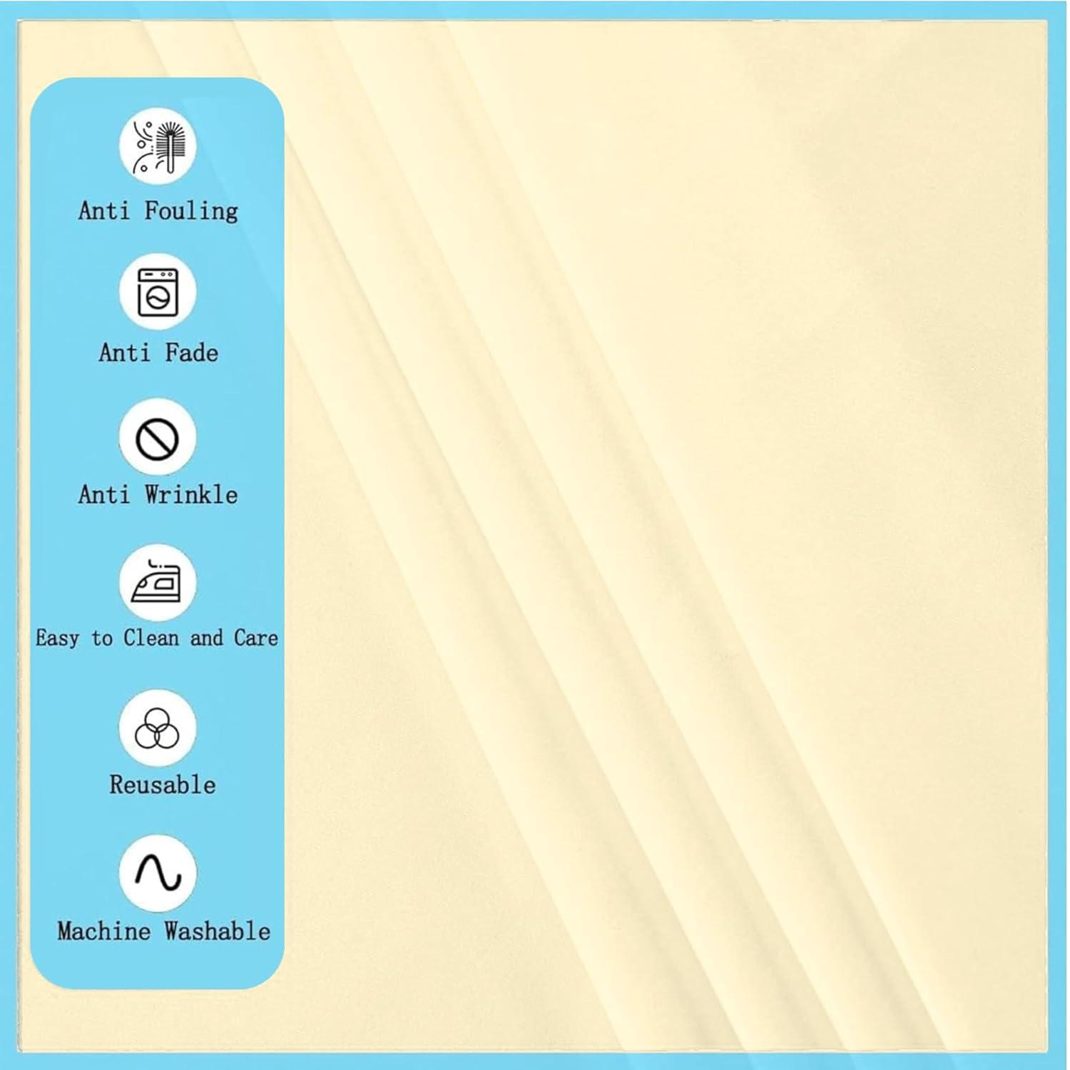 10 Pack Beige Tablecloth 60x102 inch Polyester Fabric Tablecloths for 6 Foot Rectangle Tables Wrinkle Resistant Linen Tablecloth Washable Table Covers for Party Wedding Events and Camping