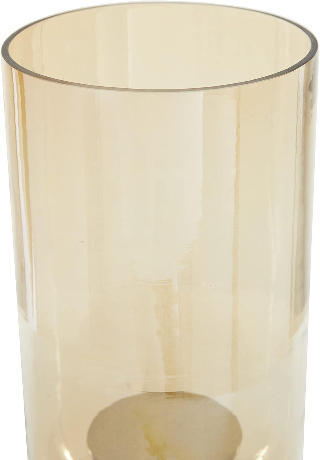 DecMode Gold Aluminum Single Candle Hurricane Lamp