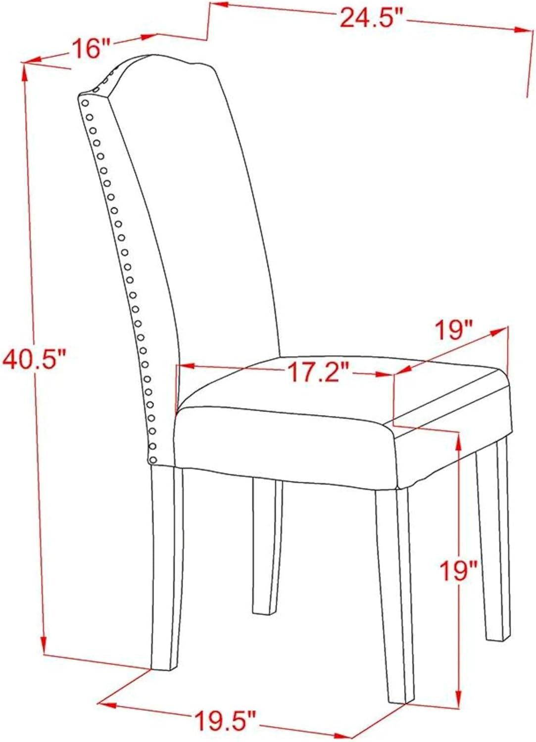 East West Furniture Encinal 40" Fabric Dining Chairs in Coffee (Set of 2)