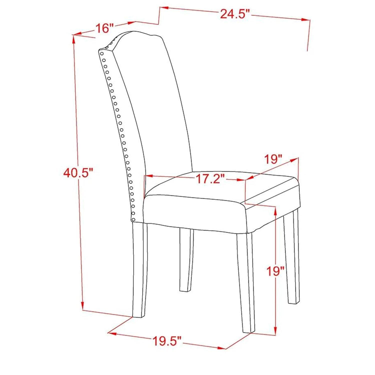TQJKLFDY ENP2T06 Encinal Parson Dining Chairs - Nailhead Trim Dark Shitake Linen Fabric Padded Chairs    Linen