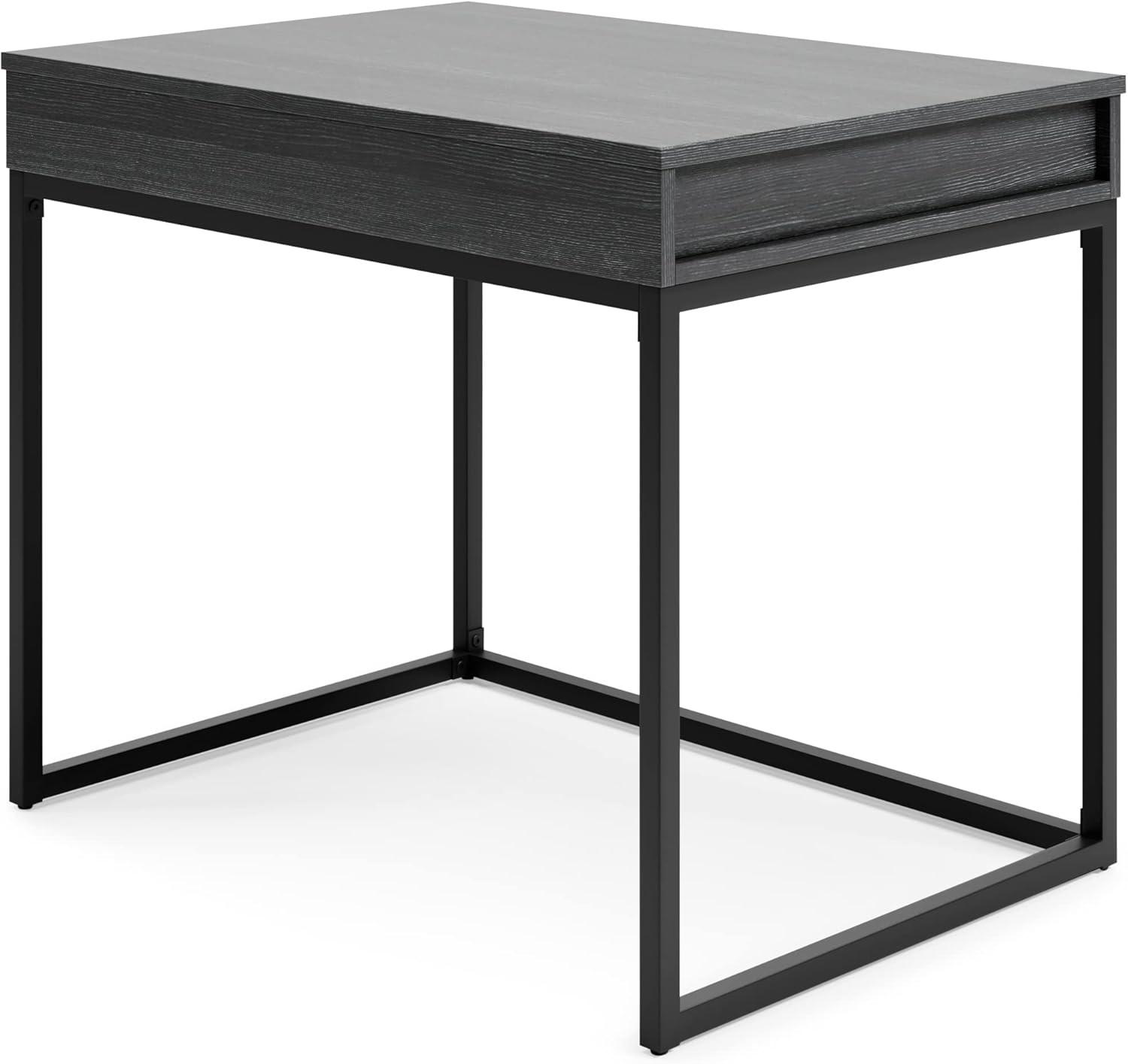 Sleek Black 36" Contemporary Home Office Desk with USB Port