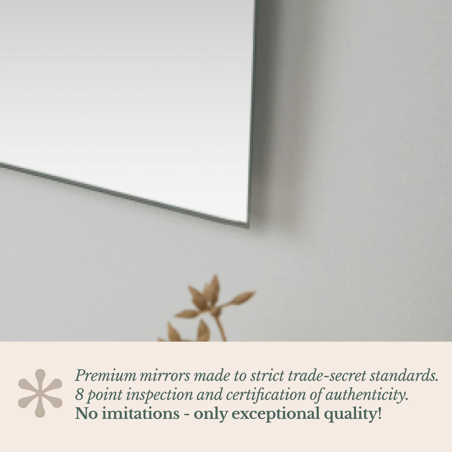 Hamilton Hills Large Tilting Pivot Rectangle Mirror with Brushed Gold Wall Anchors