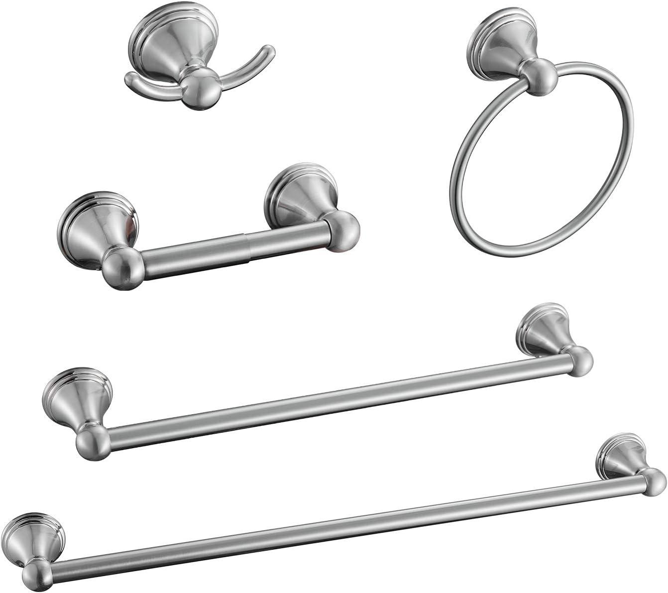 Brushed Nickel 5-Piece Bathroom Hardware Set