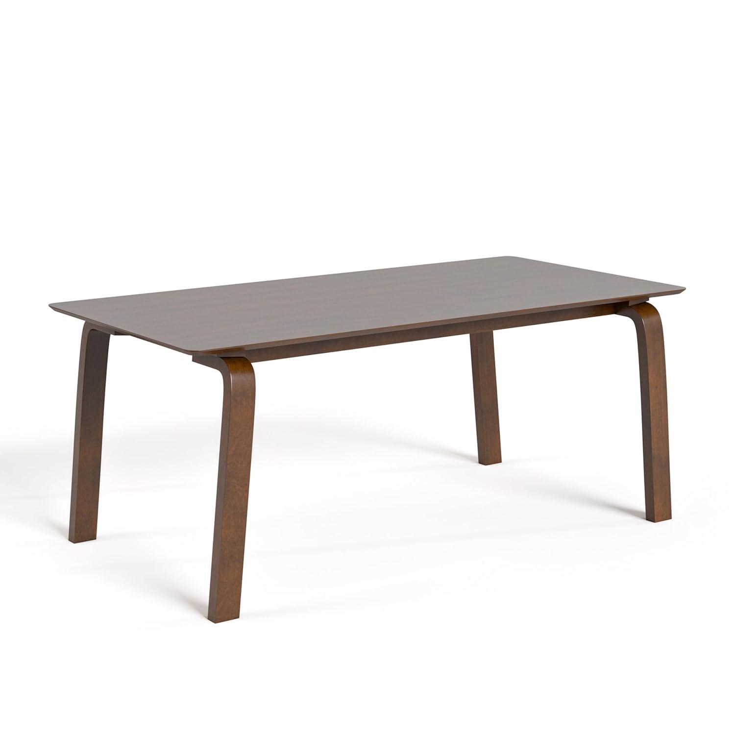 HOMES: Inside + Out 71" Forest Wisp Mid-Century Modern Rectangle Dining Table Seats 6 Walnut