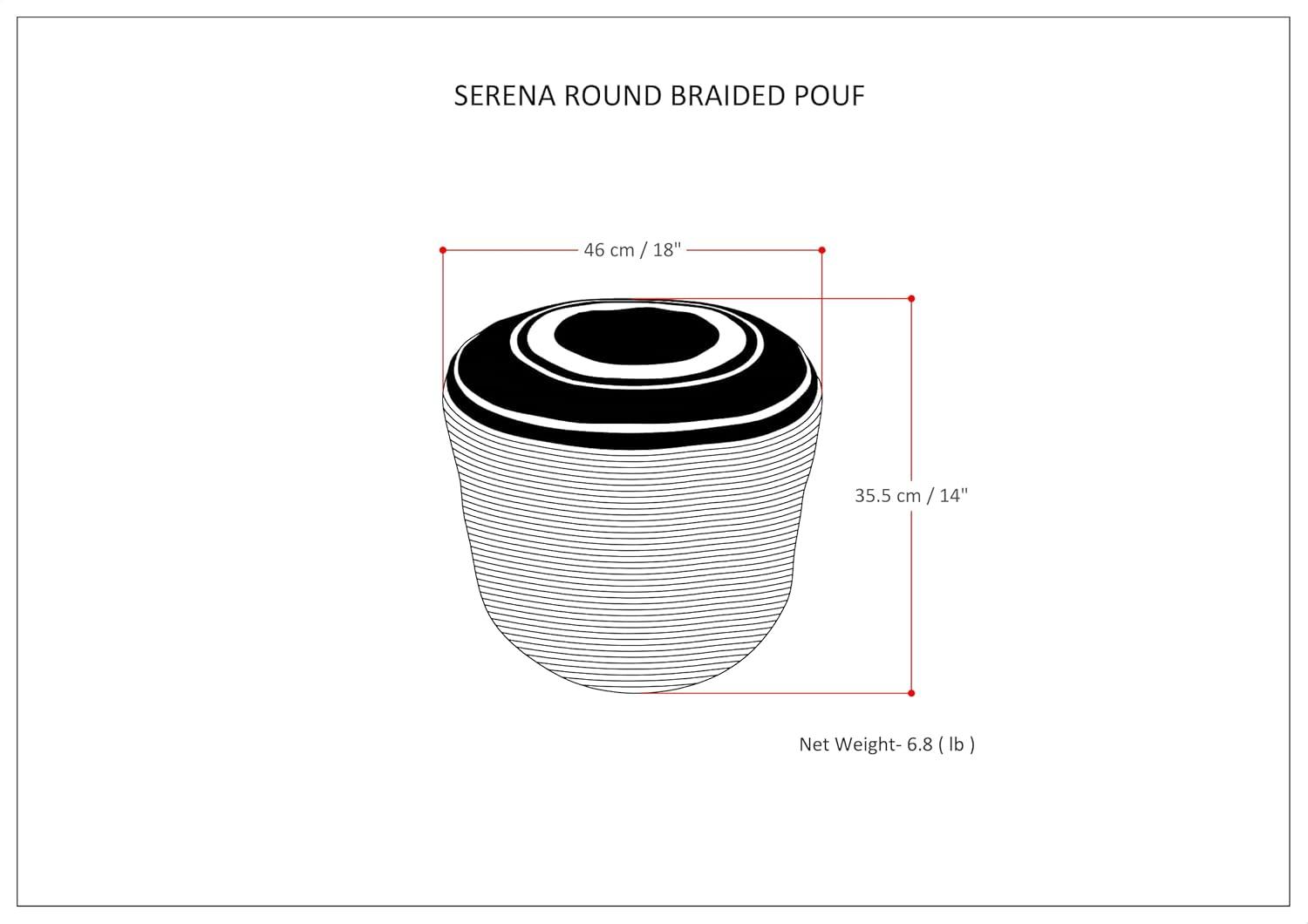 Simpli Home Serena Upholstered Pouf