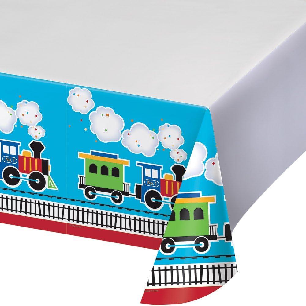 All Aboard Train 54" x 102" Plastic Tablecloth