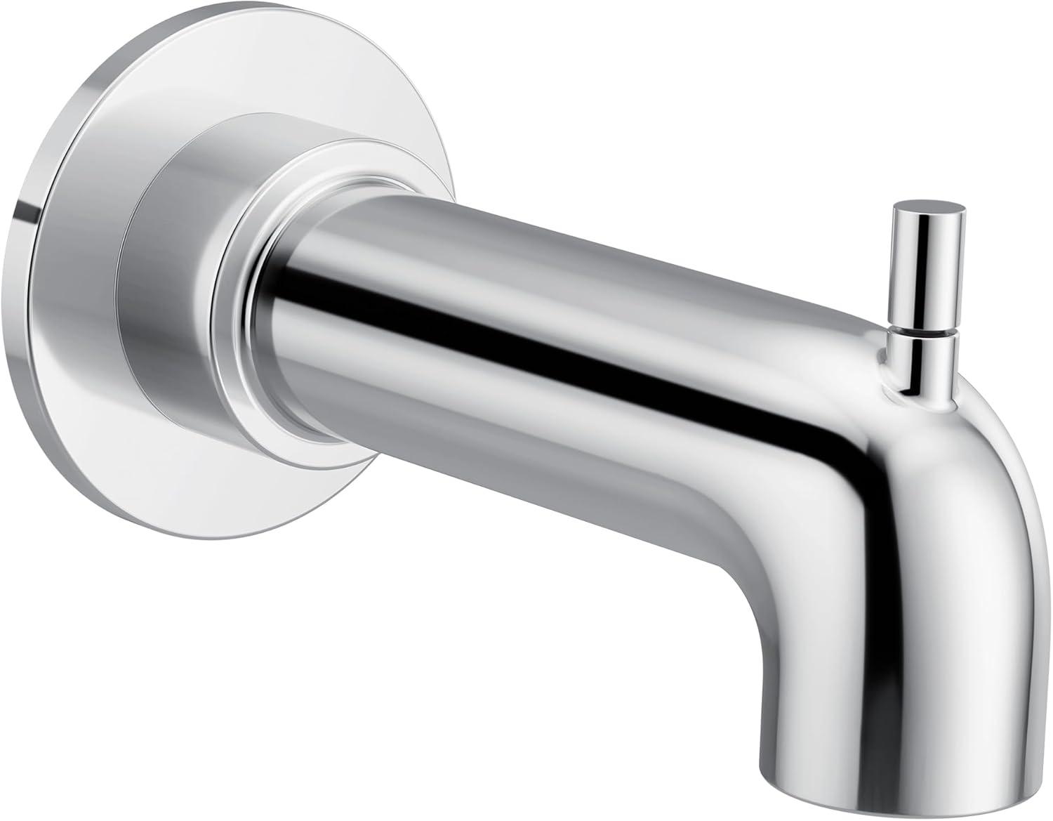 Chrome Wall Mounted Diverter Tub Spout with 6.5" Reach