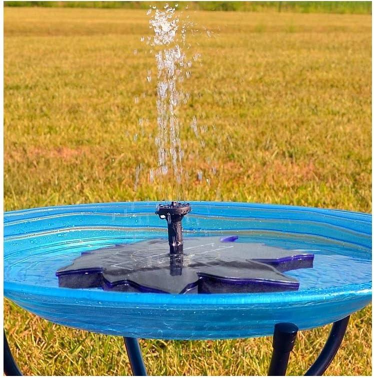 Black Leaf-Shaped Solar Powered Bird Bath Fountain