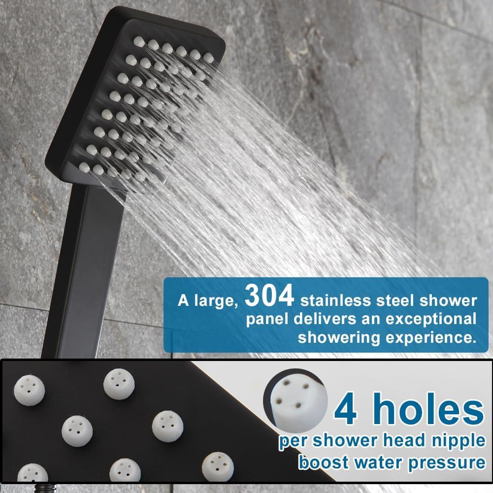 12" Ceiling Mounted Shower Head Pressure Balancing Rain Shower System with Rough-in Valve and Trim Kit