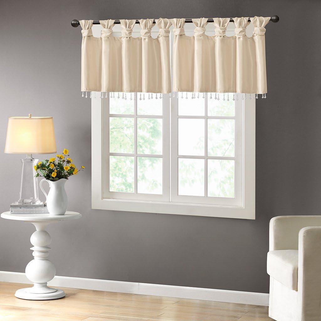 Emilia Lightweight Faux Silk Valance with Beads