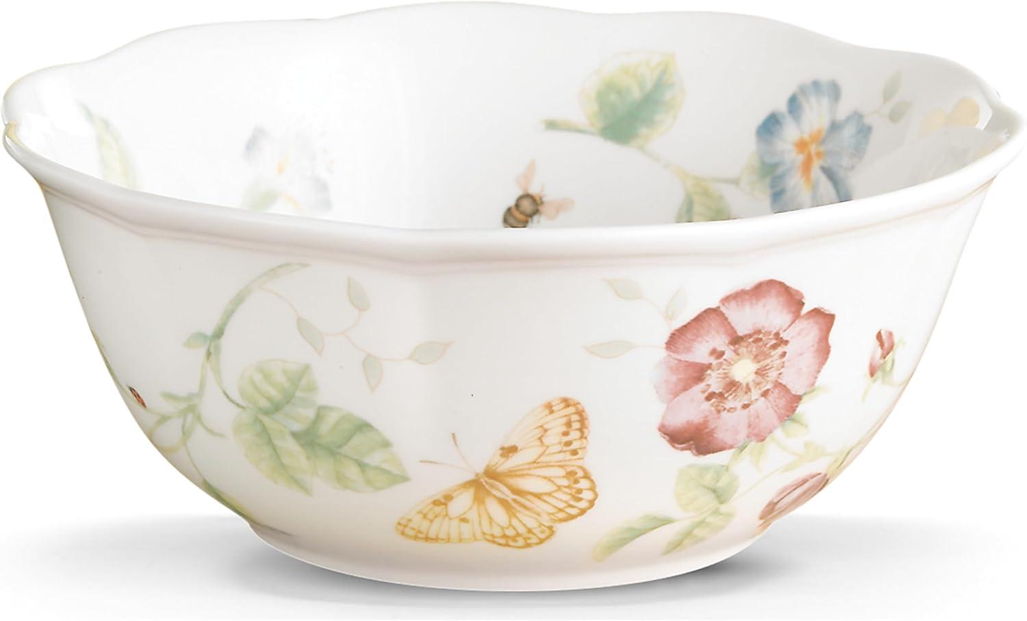 Lenox Butterfly Meadow Large All-Purpose Bowl, White Porcelain, 34 oz. Capacity