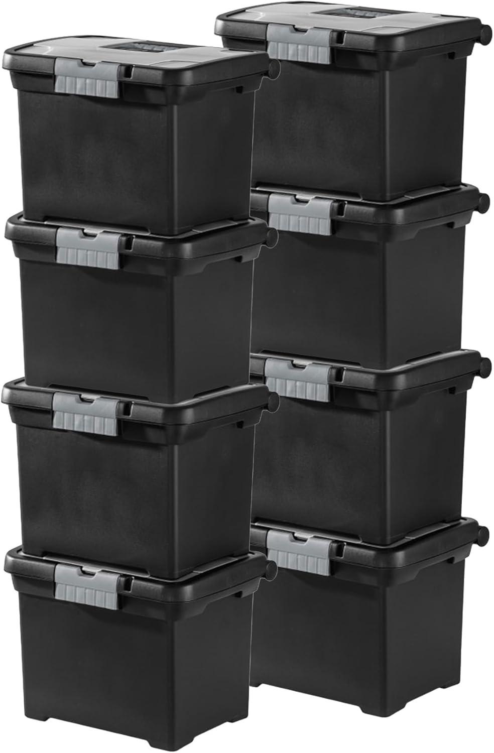 Sterilite Portable Lockable File Plastic Box Set (Set of 8)