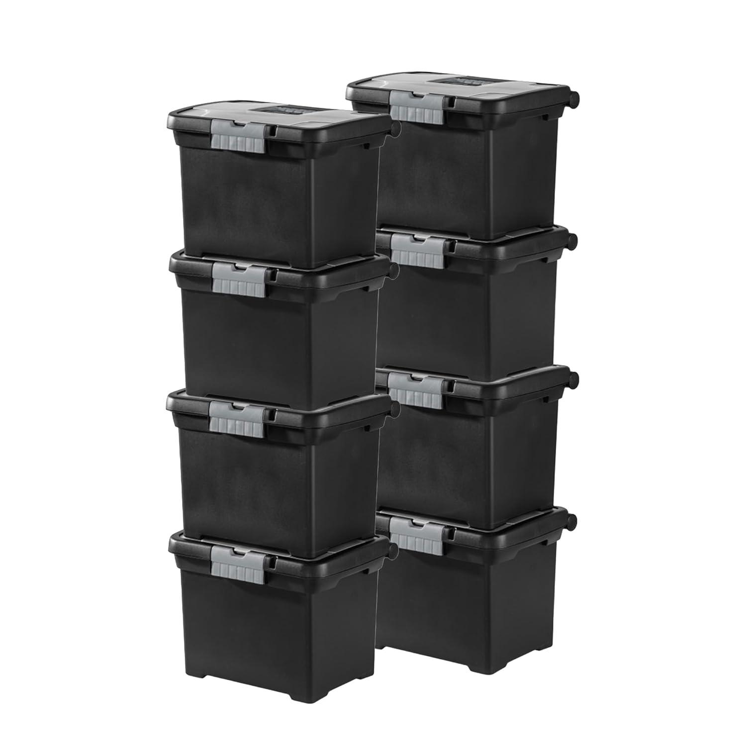 Sterilite Portable Lockable File Plastic Box Set (Set of 8)