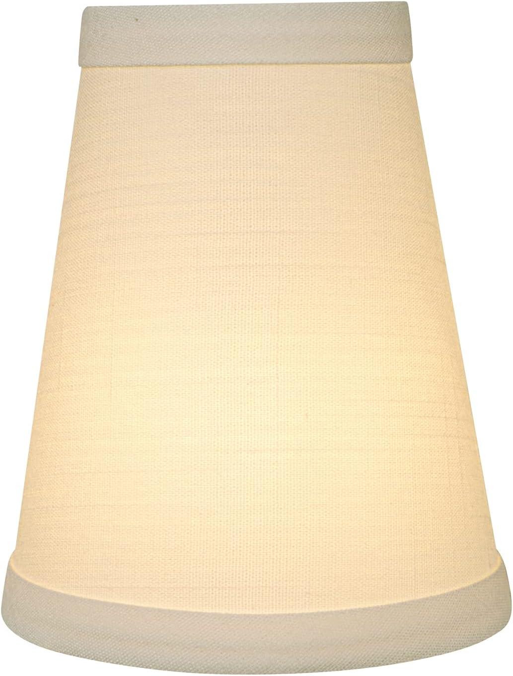 Aspen Creative 32080-5 Small Hardback Empire Shape Chandelier Clip-On Lamp Shade Set (5 Pack), Transitional Design in Off White, 4" bottom width (2.5" x 4" x 5")