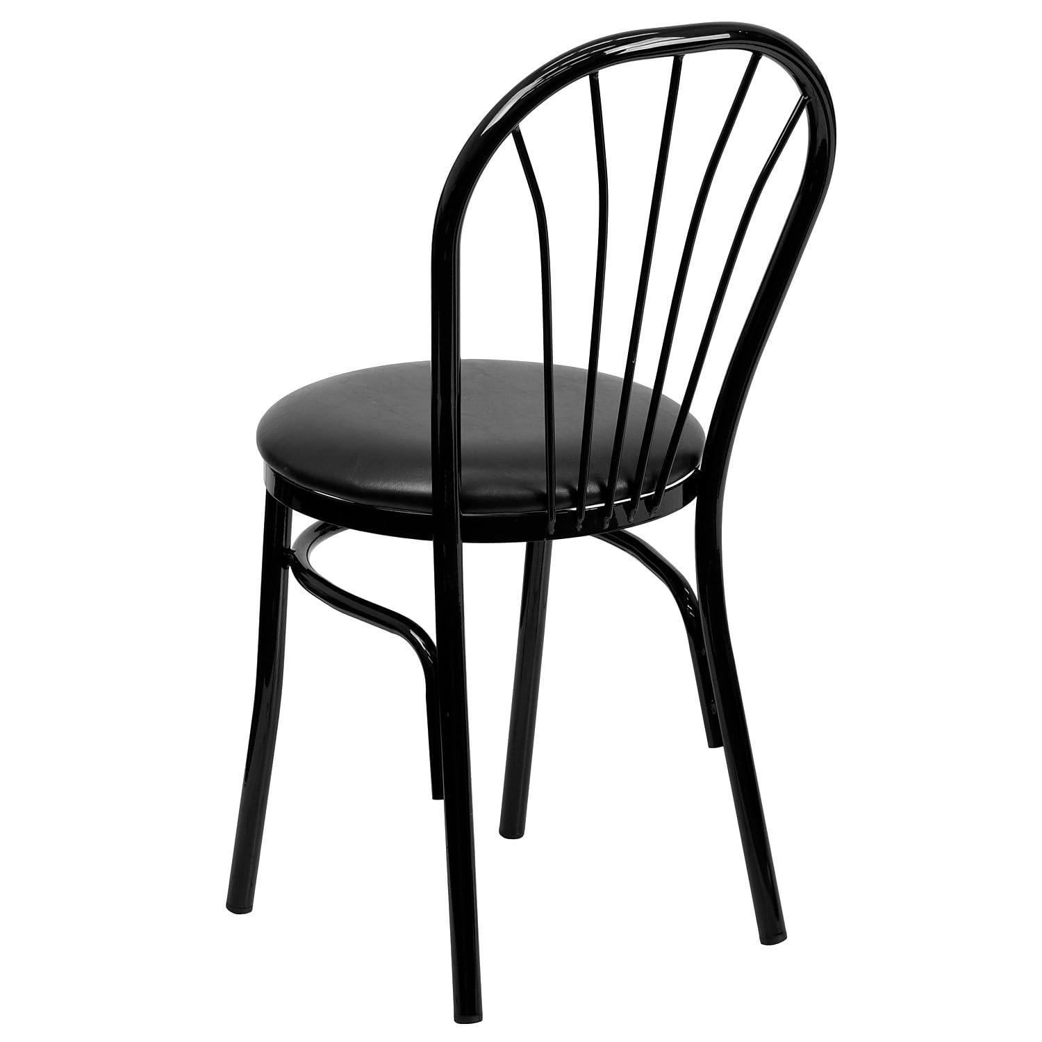 Flash Furniture HERCULES Series Fan Back Metal Chair - Black Vinyl Seat