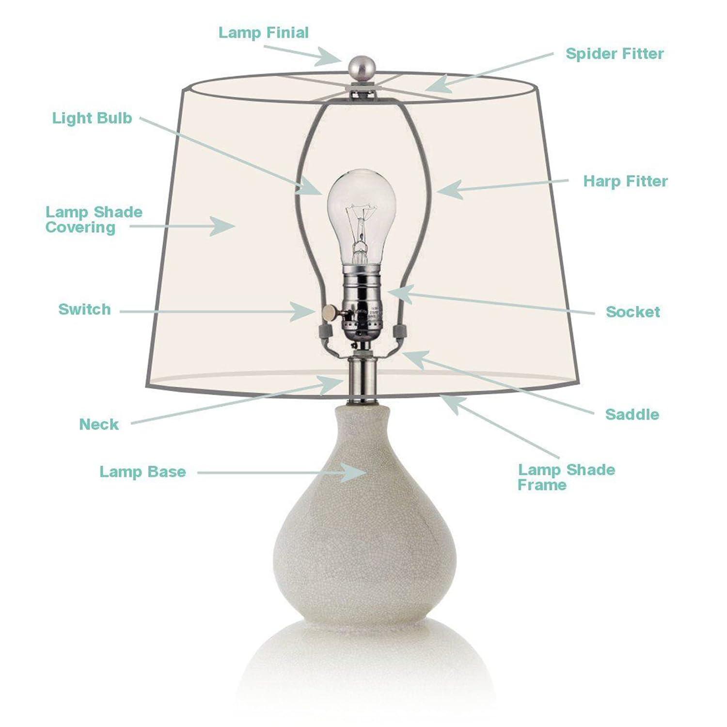Faux Silk Bell Lamp Shade, 5 inch Top, 9 inch Bottom, 7 inch Slant Black Set of 2