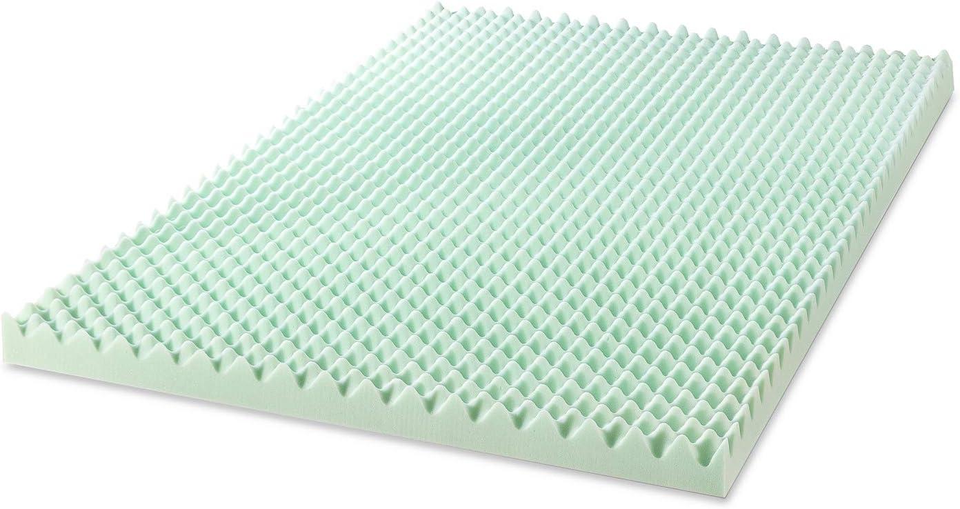 Full Size Green Egg Crate Memory Foam Mattress Topper