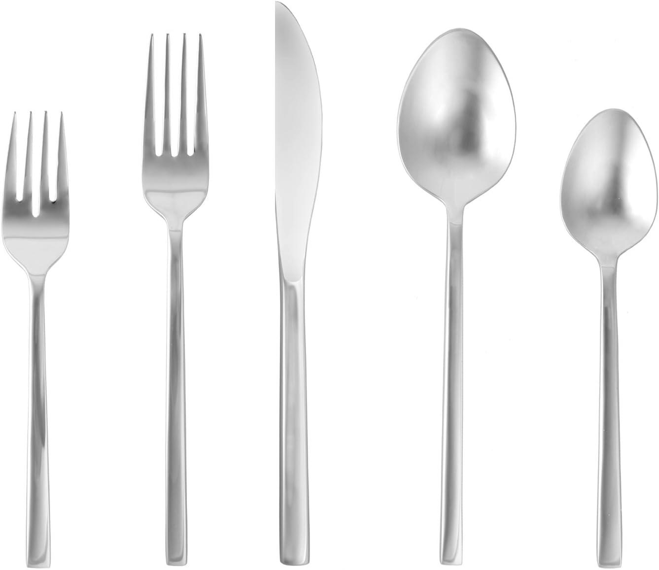 Arezzo Brushed Stainless Steel 20-Piece Flatware Set