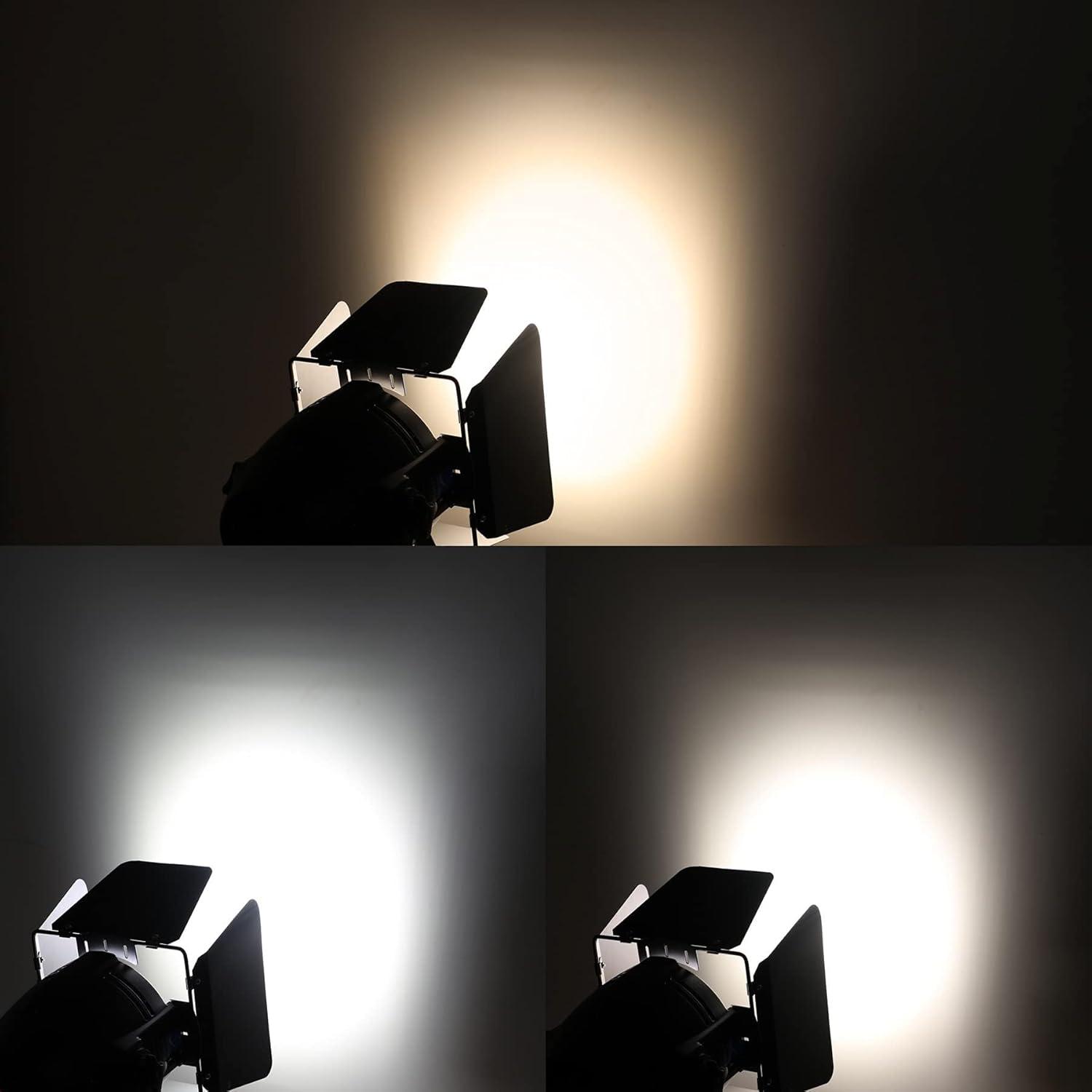 Strobe Light dj Stage Lights-BETOPPER 54 * 2W COB LED Super Bright DMX DJ Lights with Barndoors White/Off White Lighting 5000 Lumens for Theater,Photostudio,Home Decoration,Party,Church Event,Wedding