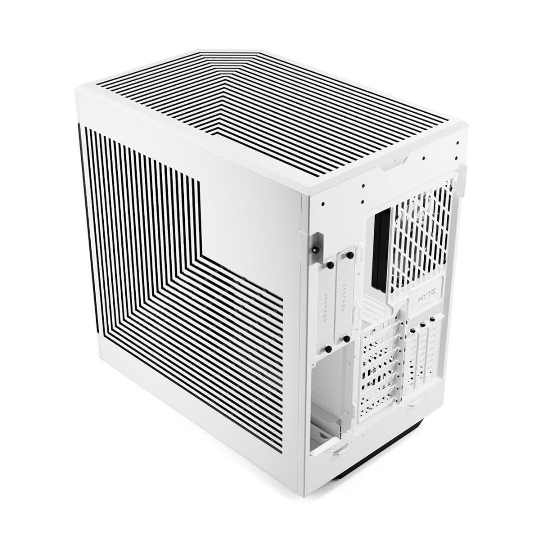 HYTE Y60 Modern Aesthetic Dual Chamber Panoramic Tempered Glass Mid-Tower ATX Computer Gaming Case with PCIe 4.0 Riser Cable Included, Snow White