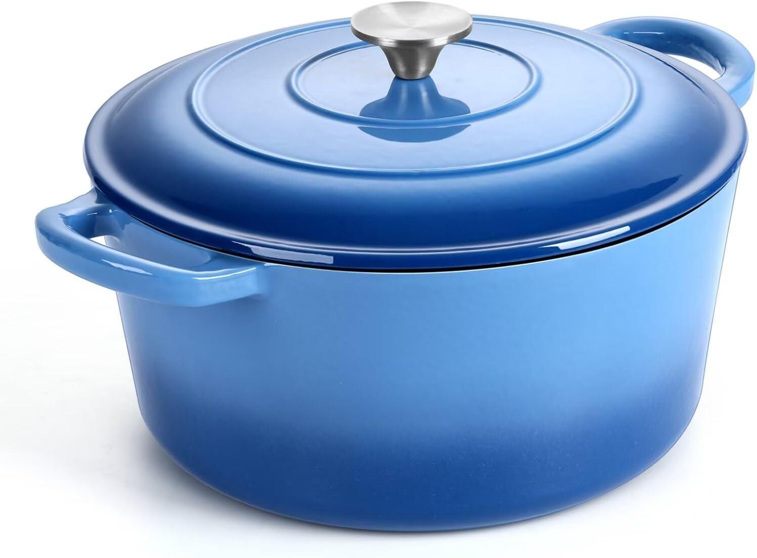 SPECIALTY FLOORING INC Dutch Oven,Enameled Cast Iron Dutch Oven Cooking Pot With Lid & Dual Handles, For Bread Baking Braising Stewing, Heavy Duty & Non Stick, Oven & All Stovetops Safe