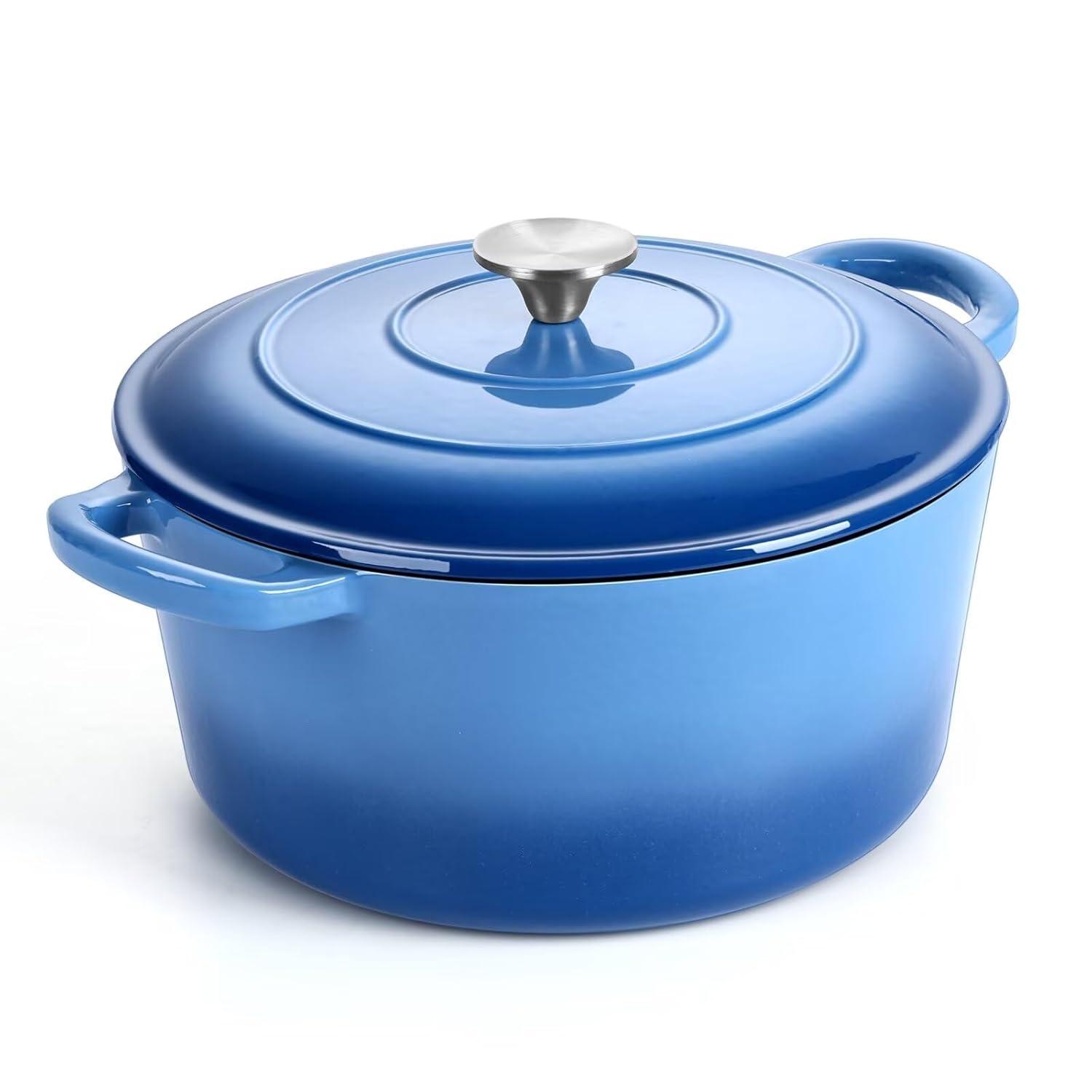 SPECIALTY FLOORING INC Dutch Oven,Enameled Cast Iron Dutch Oven Cooking Pot With Lid & Dual Handles, For Bread Baking Braising Stewing, Heavy Duty & Non Stick, Oven & All Stovetops Safe