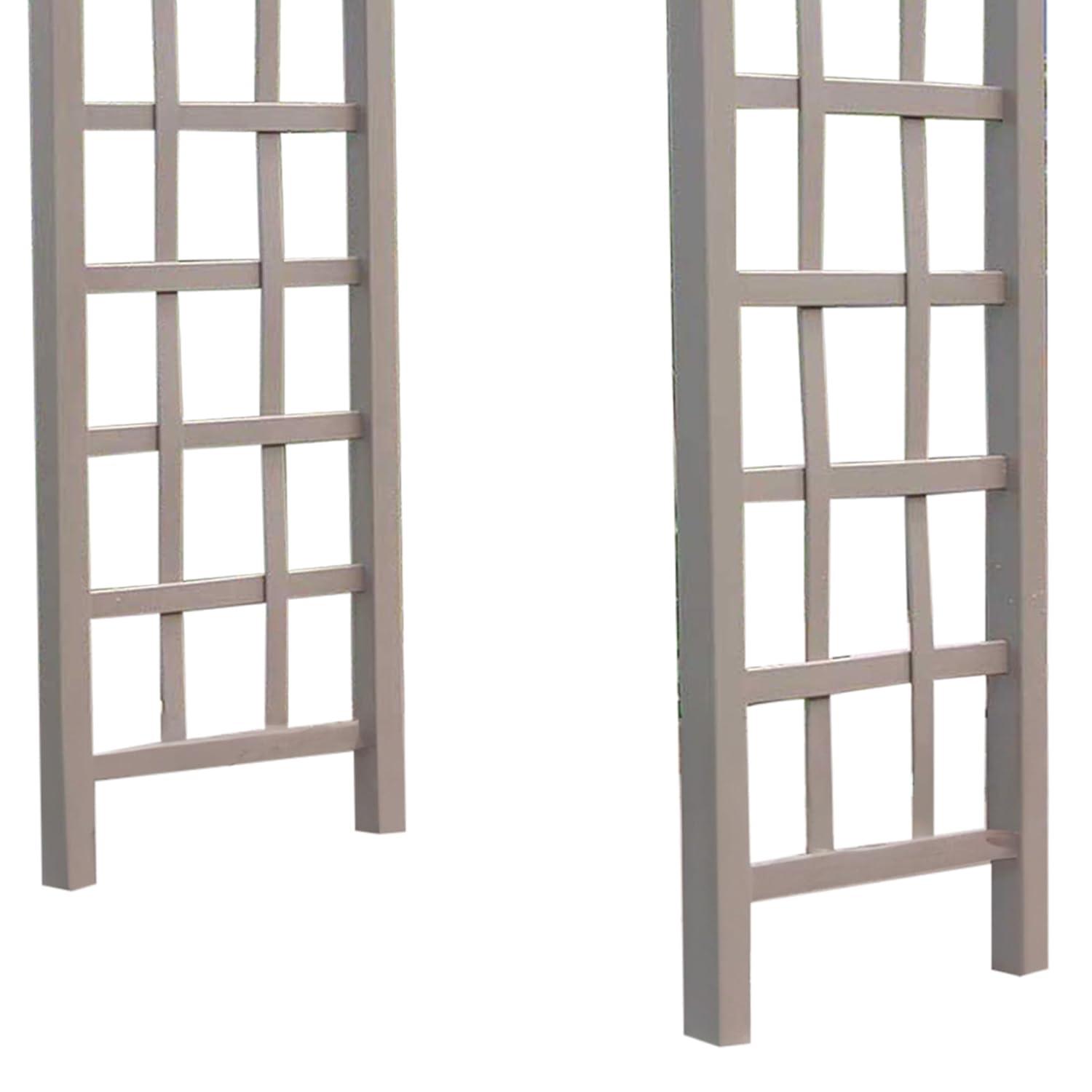 Dura-Trel Elmwood Arbor, 57 by 84 Inch PVC Patio Garden Arch, Outdoor Lattice Frame Decoration or Trellis for Climbing Plants, Mocha