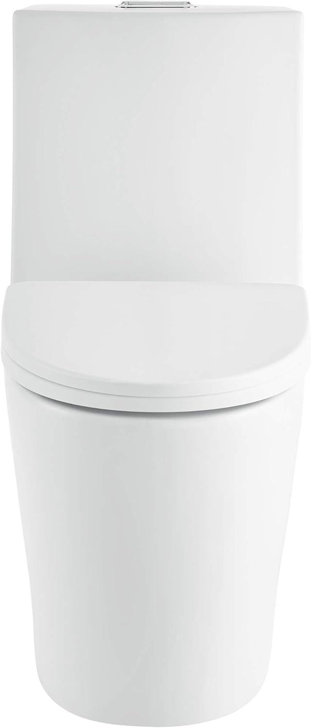 St. Tropez One-Piece Elongated Toilet Vortex Dual-Flush in Matte White 1.1/1.6 gpf