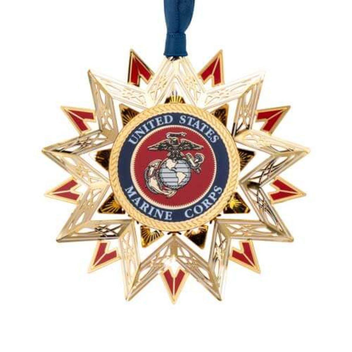 3" Brass and Gold US Marine Corps Star Ornament