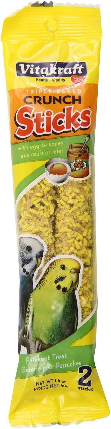 Vitakraft Crunch Sticks Parakeet Treat - Egg and Honey - Pet Bird Treat Toy