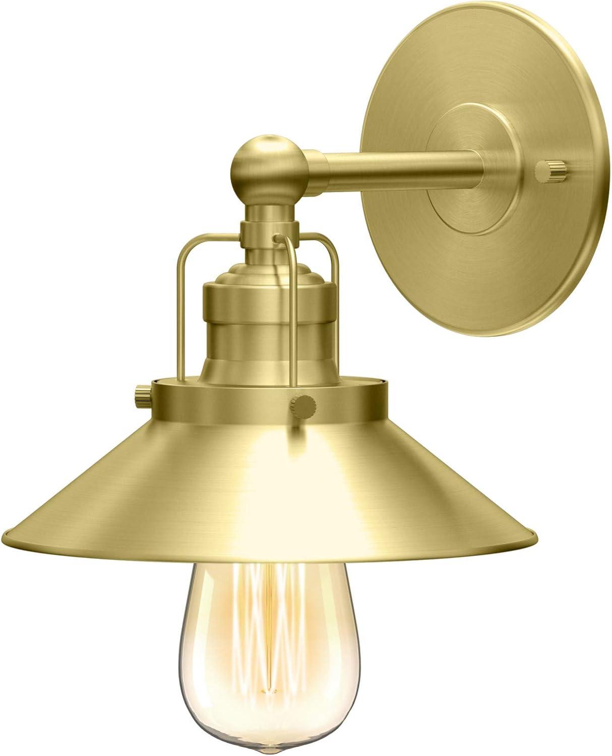 Brushed Brass Modern Farmhouse Single Metal Sconce