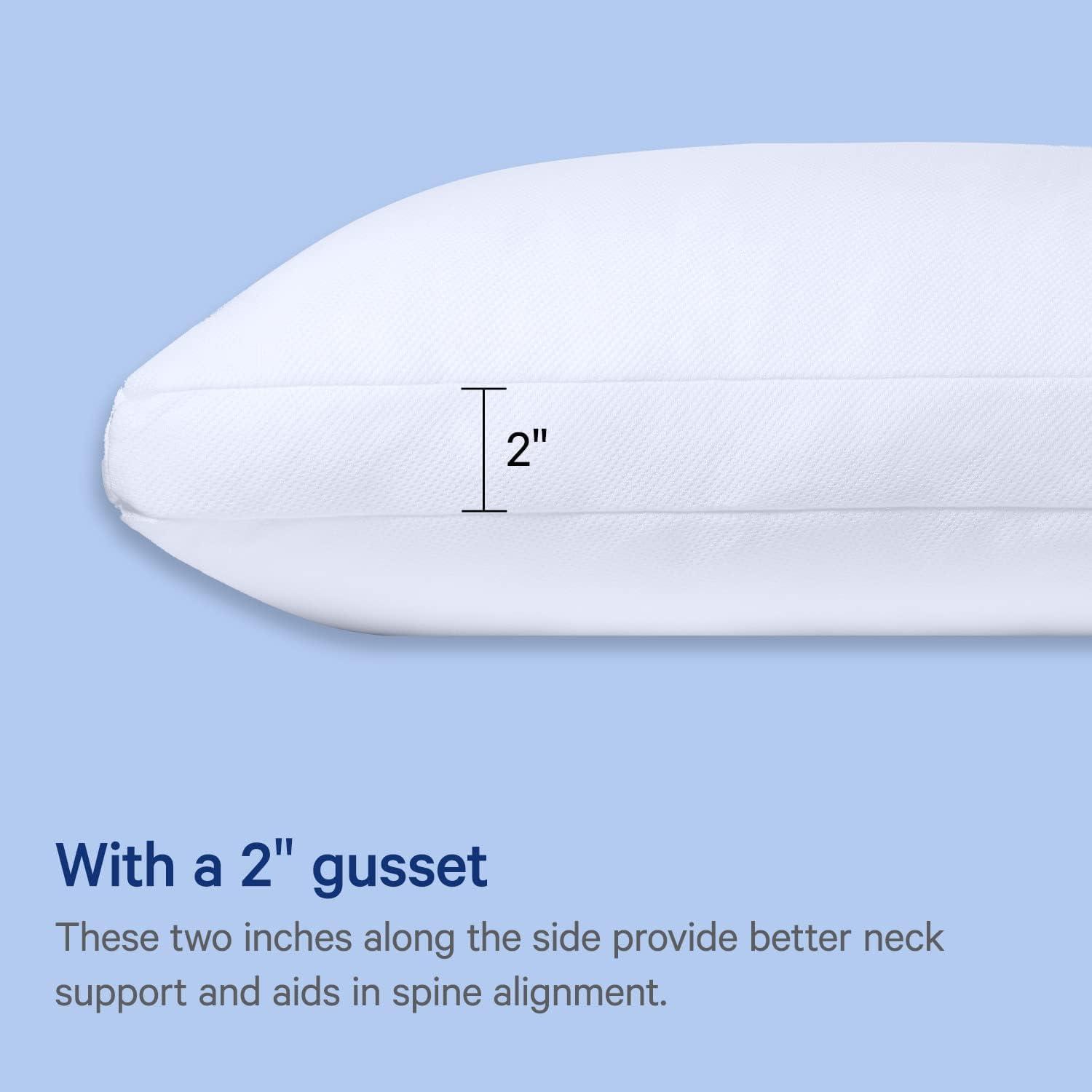 Essential White Polyester Cooling Pillow, Standard Size