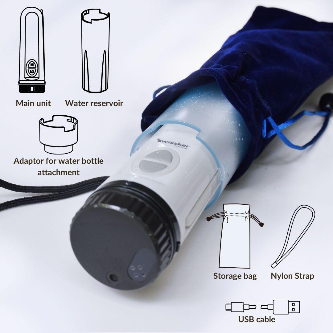 Swissker by Swissklip Aquavesi Portable Bidet| Rechargeable Portable bidet for travel| Portable Bidet For Women & Men for Menstruation, Soothing Postpartum, Perineal Care and Hemorrhoid