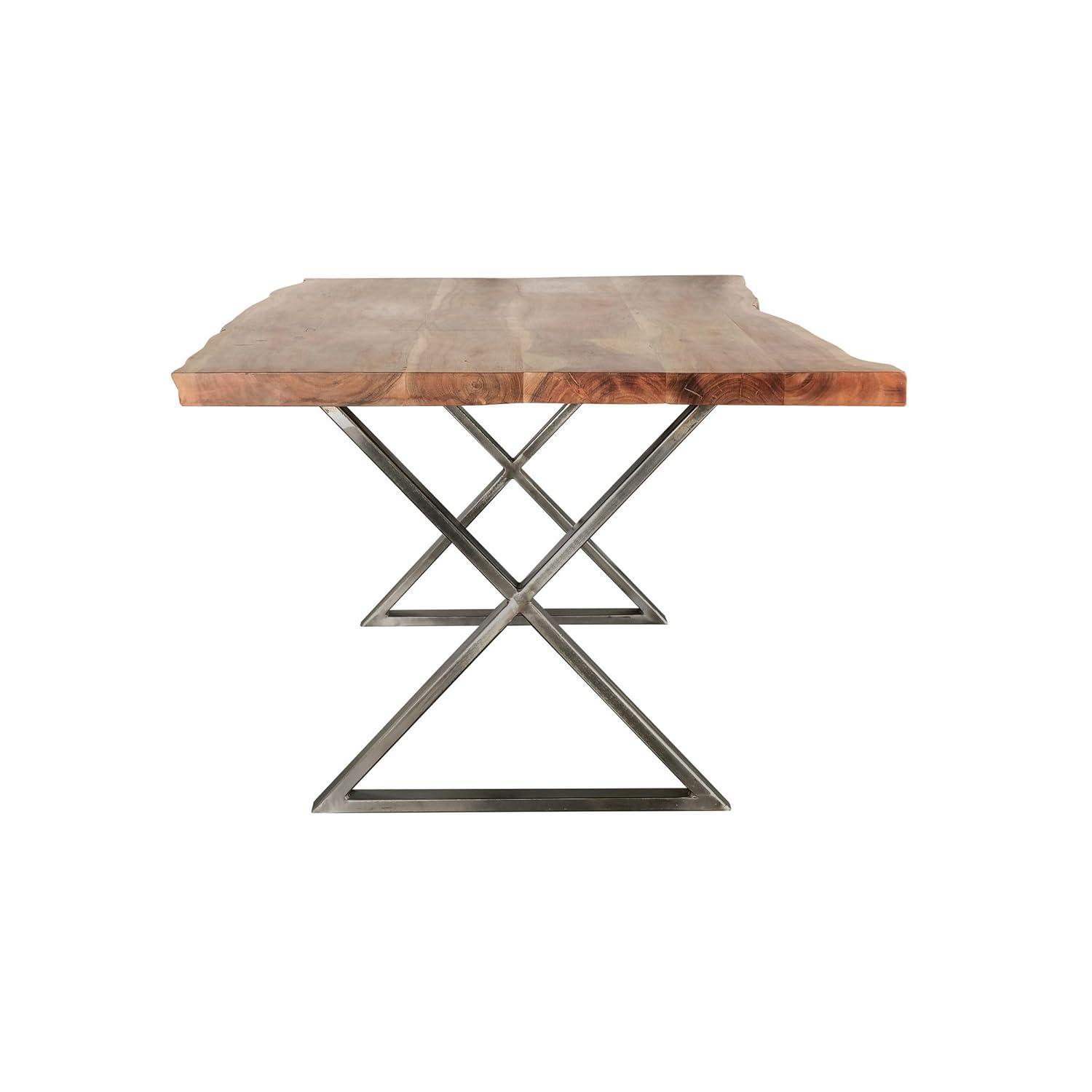 Primo International 51223 70 in. Sutherland Rustic Dining Table, Brown