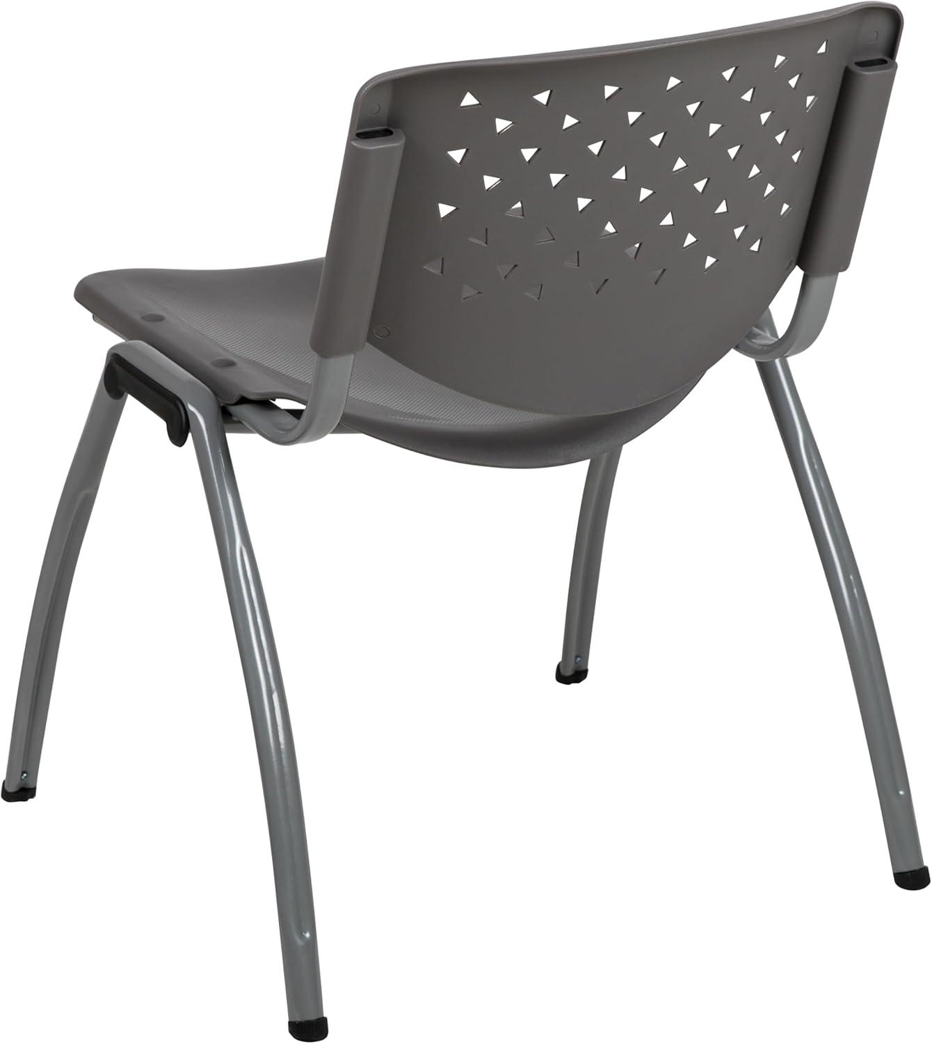 Flash Furniture Memphis 880 lb. Capacity Plastic Stack Chair with Powder Coated Frame