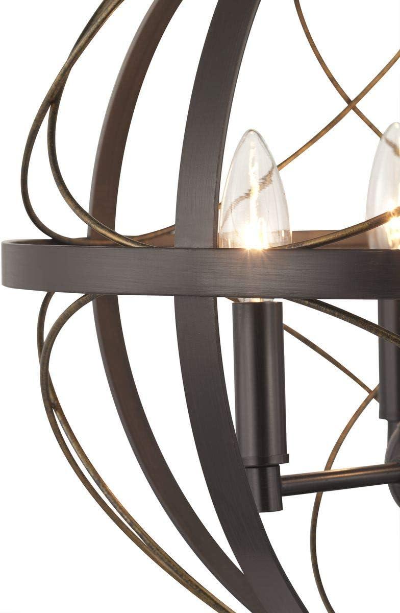 Progress Lighting Brandywine 3-Light Pendant, Antique Bronze, Steel, Farmhouse/Transitional, Hand-Gilded Wire Accents