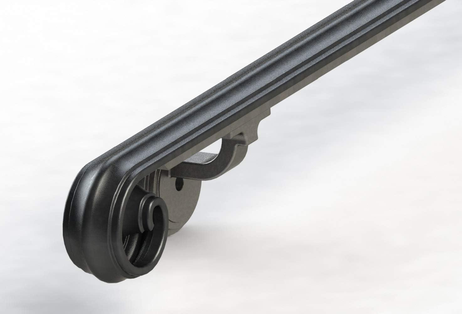 Arc and Hammer Scroll Wrought Iron Handrail