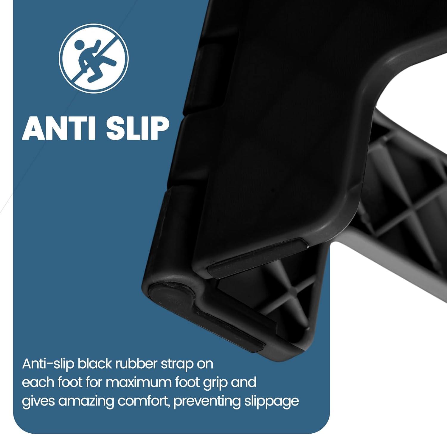 ACSTEP Folding Step Stool 9'' Tall Kids Step Stool Plastic Step Stools with Non-Slip Surface - Black