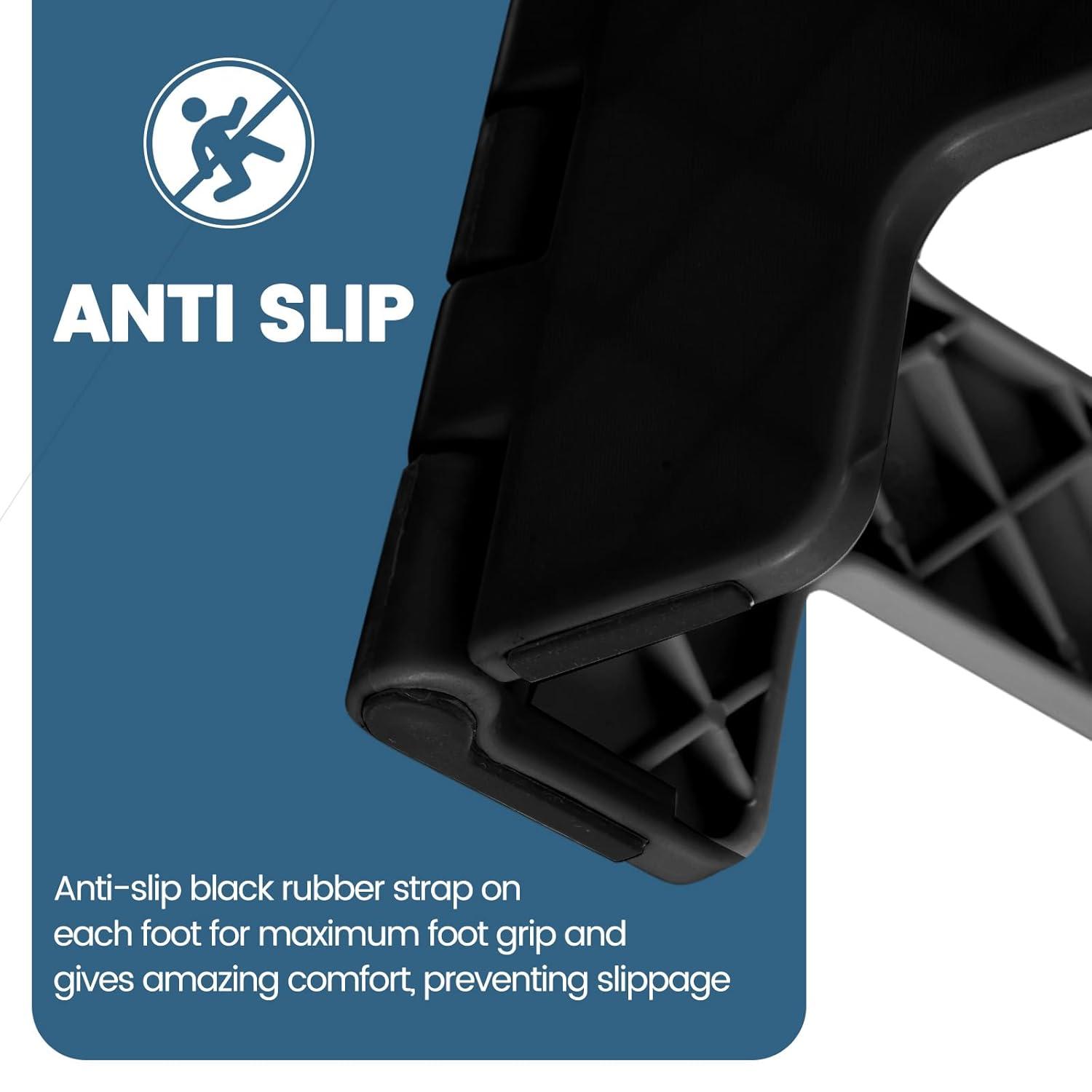 ACSTEP Folding Step Stool 9'' Tall Kids Step Stool Plastic Step Stools with Non-Slip Surface - Black