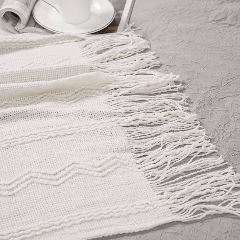 Battilo Home Throw Blanket For Couch, Solid Throw Blanket For Home Decor, Knit Throw Blankets For Bed, 50"X60"
